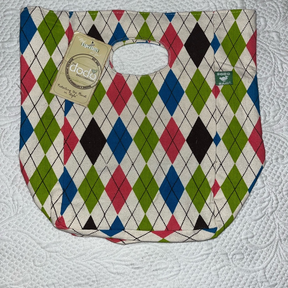NWT Dodo Bag harlequin tote with snap closure